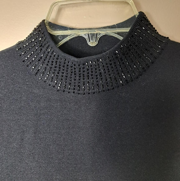 VTG John Roberts beaded sleeveless mock neck sweater, size 12, Silk blend - Picture 4 of 10